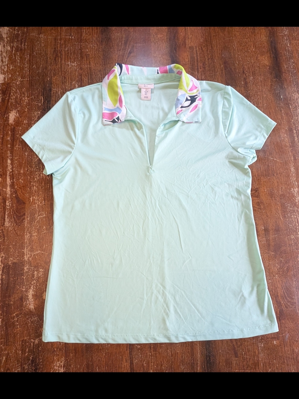 Tommy Bahama Womens Golf Shirt Mint Green Large Lightweight Activewear Polo Top